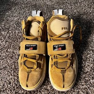 Polo Ralph Lauren PS100 Wheat Men's High Top Tan Fashion Shoes Size 12